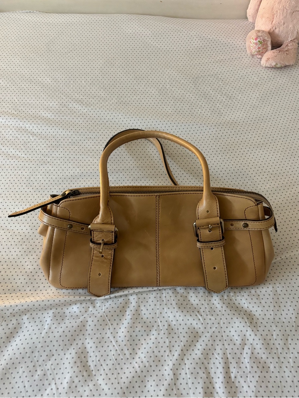 Japanese Comme Ca du Mode Yellow Leather Shoulder Bag